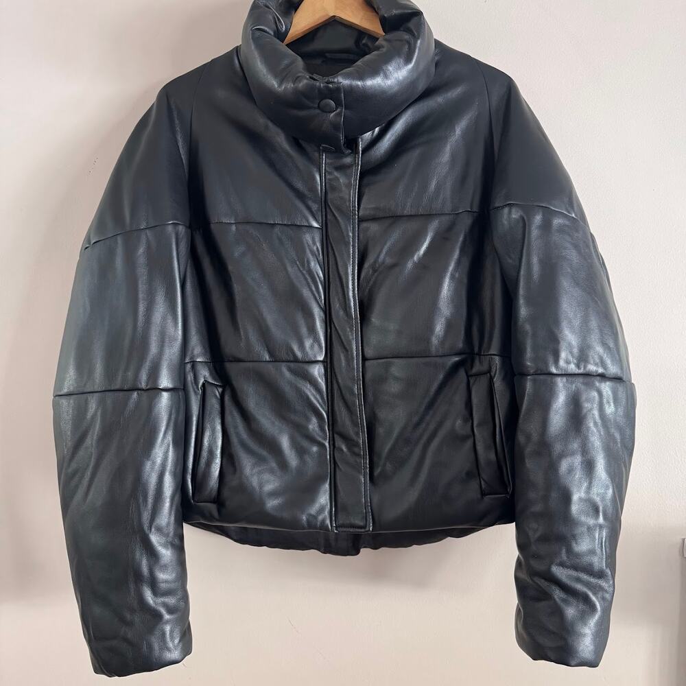 Apparis Jemma Vegan Leather Puffer Jacket Size Medium $455 Revolve - Picture 2 of 5